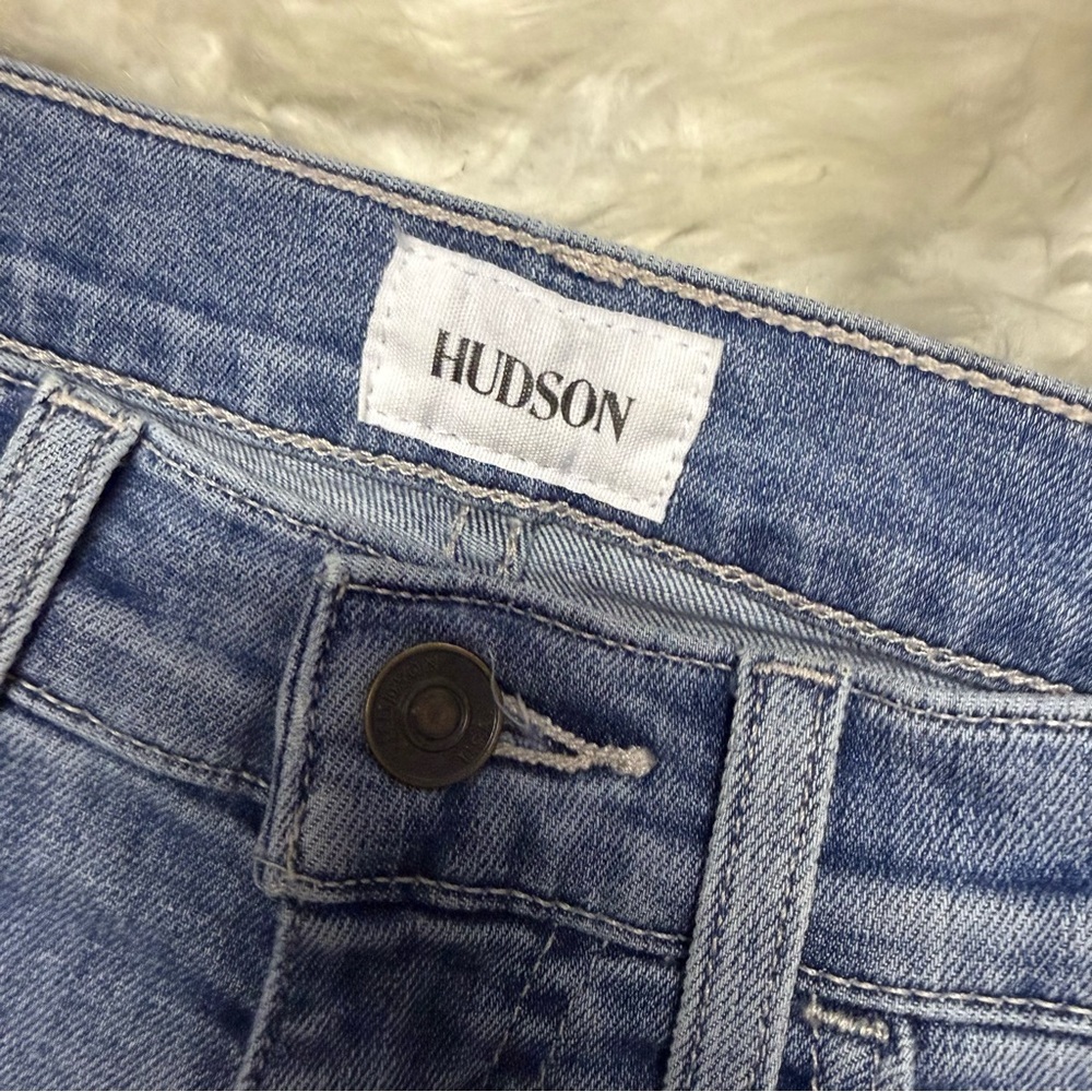 Hudson Wide Leg Jeans Rosalie Aquarius Jeans Size 23 Mid Rise Light Wash - Picture 4 of 9